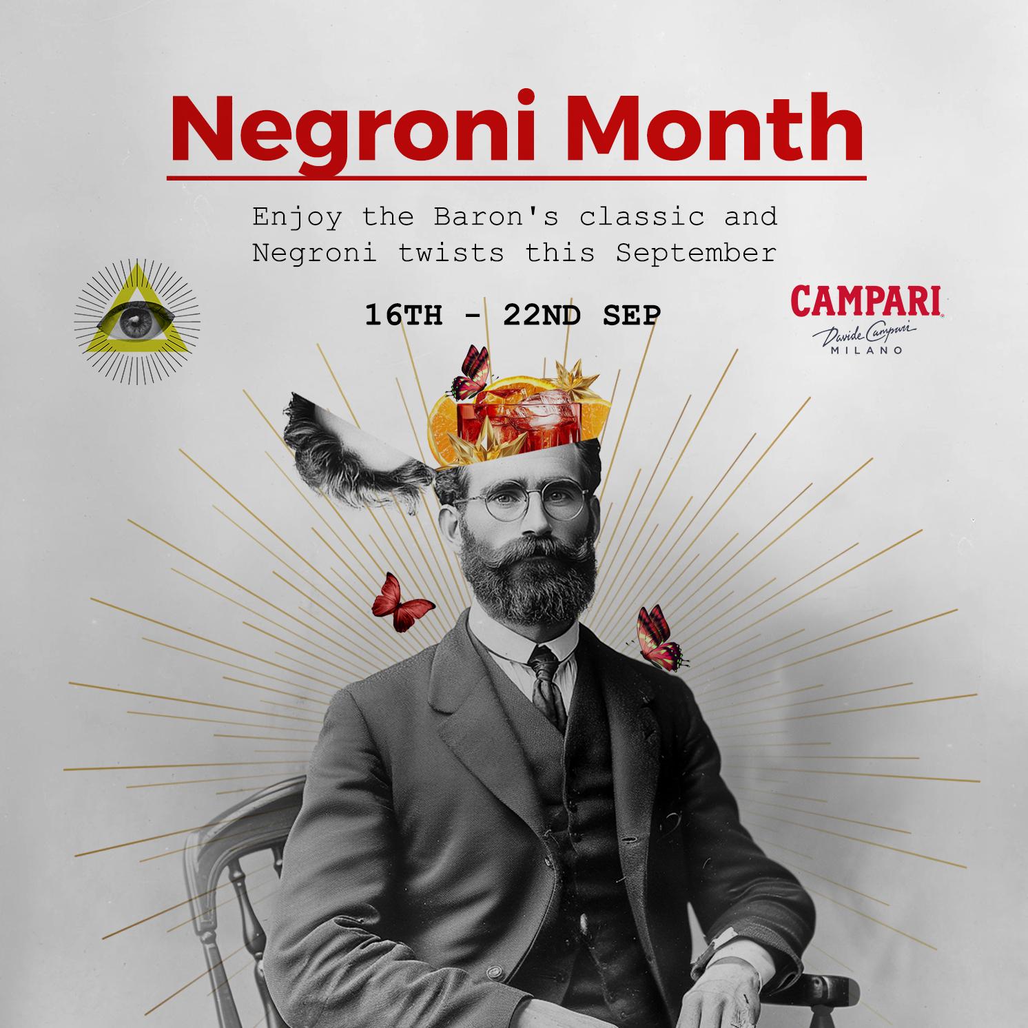 Negroni Month at The Escapologist - Enjoy the Baron's classic Negroni twists this September